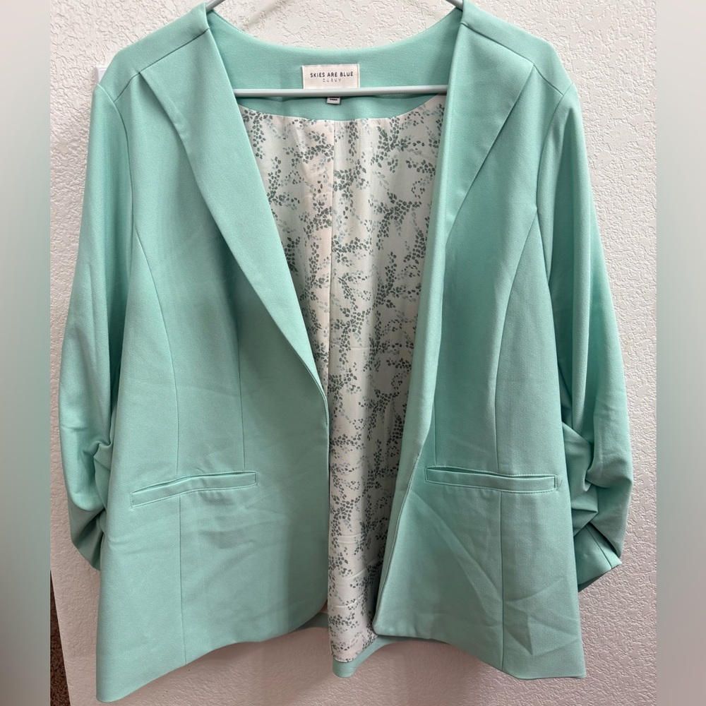Skies Are Blue Mint Blazer for Women
